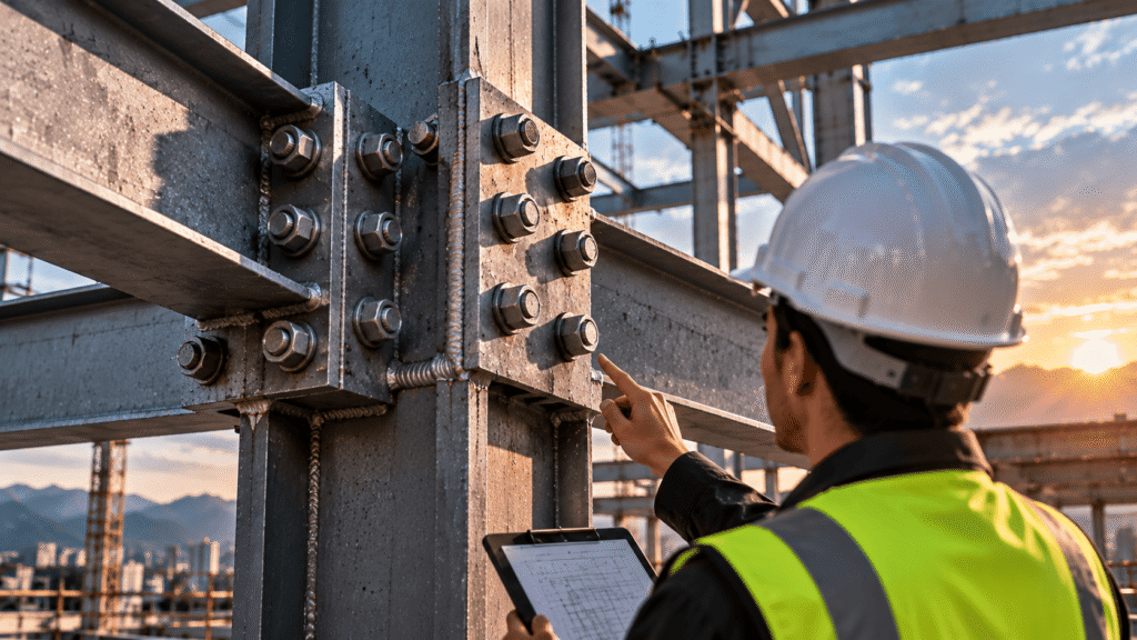 Conexiones en estructuras metálicas con pernos y placas soldadas