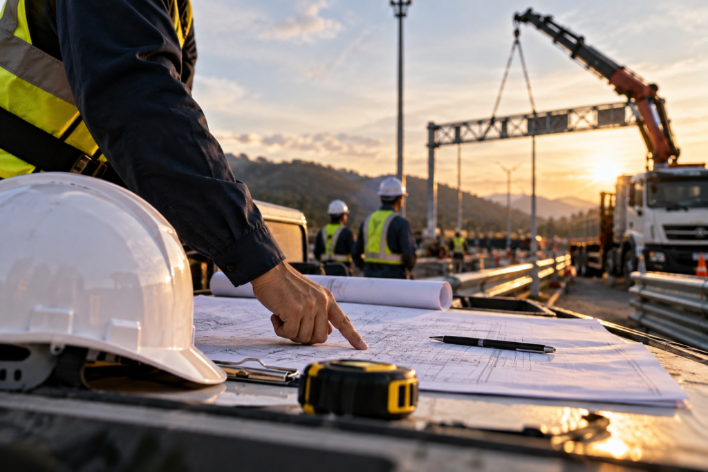 Obra de infraestructura en ejecución con control de calidad