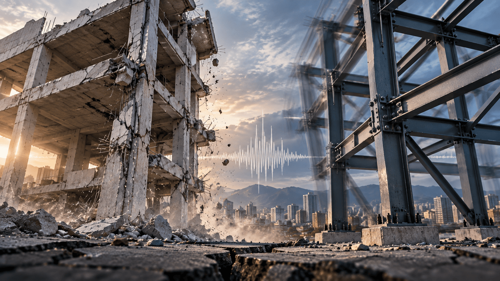 Comportamiento sísmico de una estructura metálica y de concreto